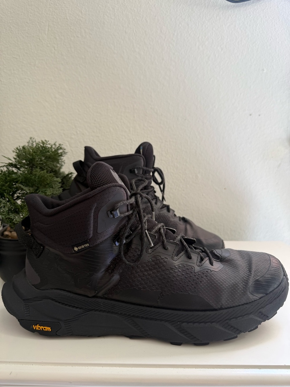 Hoka Trail code GTX Men size 14 black Gore-Tex Trail Boots